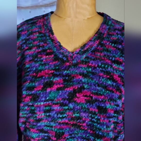 Vintage Cozy Chenille Oversized Crop Sweater Size L Reference Point - Picture 4 of 11